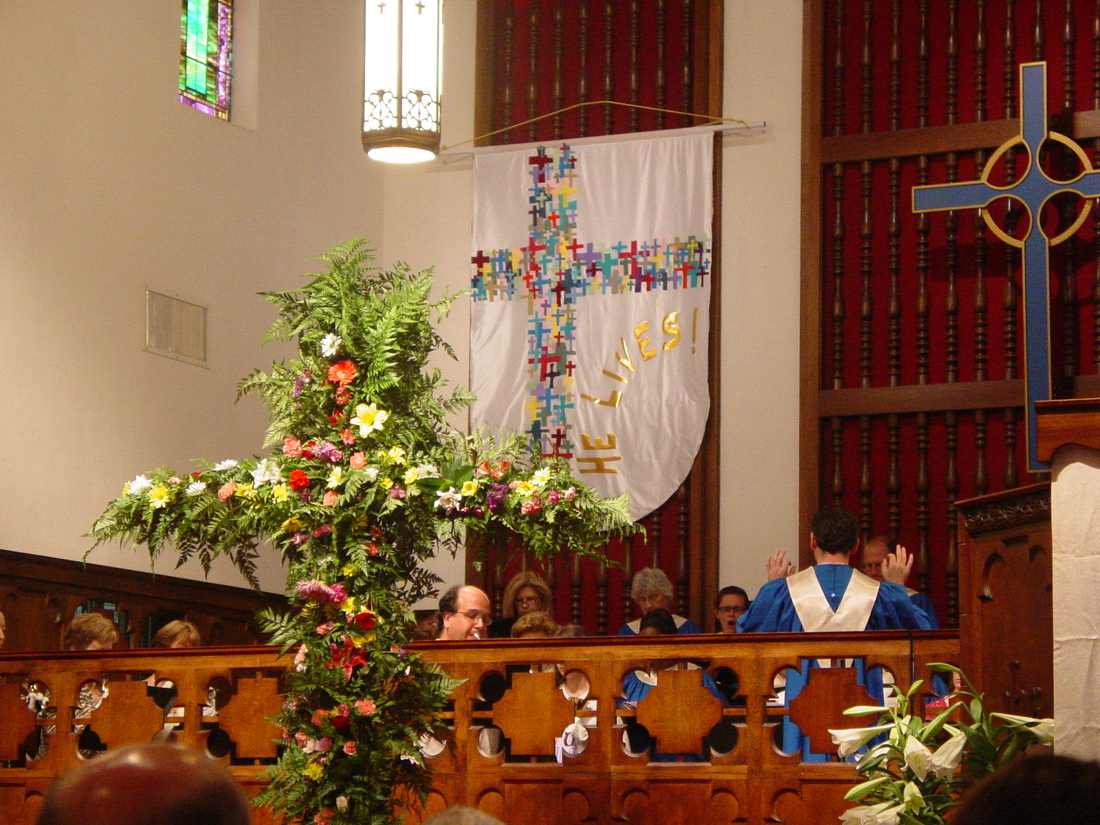 Flower Cross on Easter Sunday