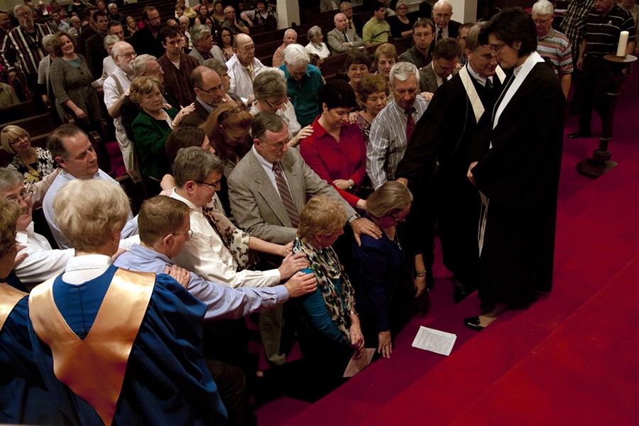 Laying on of hands during Elder ordination